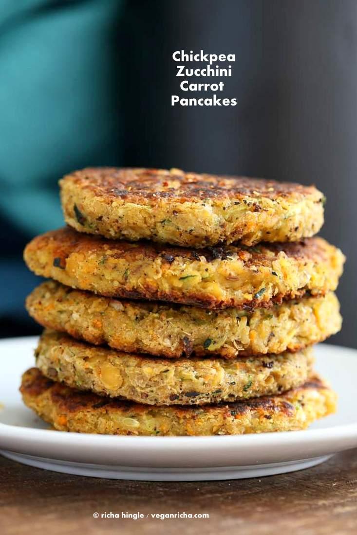 Carrot Zucchini Chickpea Fritters Vegan Recipe