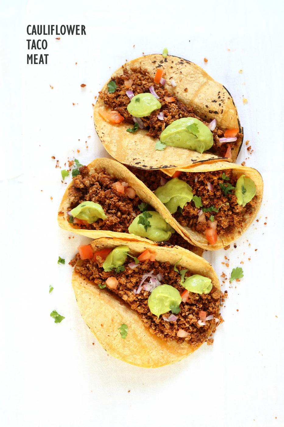 Cauliflower Taco Meat – 1 Pan Cauliflower Walnut Taco filling Recipe