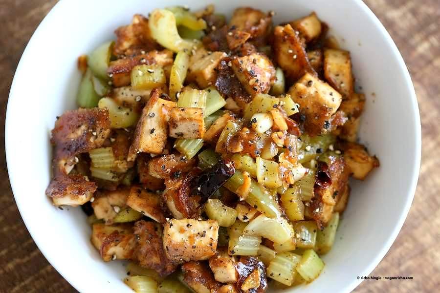 Celery Black Pepper Tofu | Pitzn