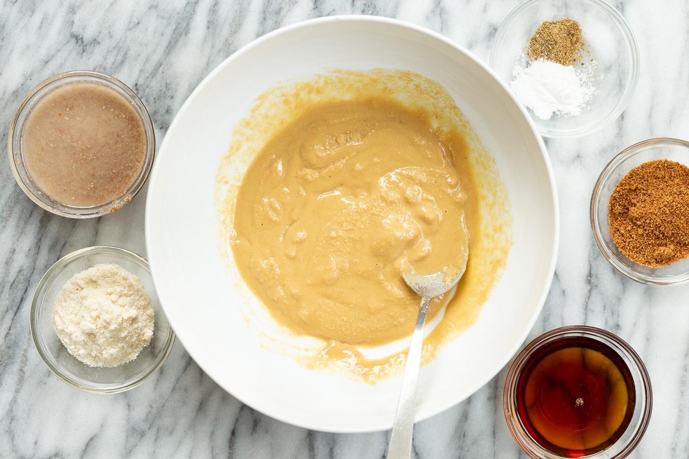 Ingredients for our Tahini Cookies in a bowls