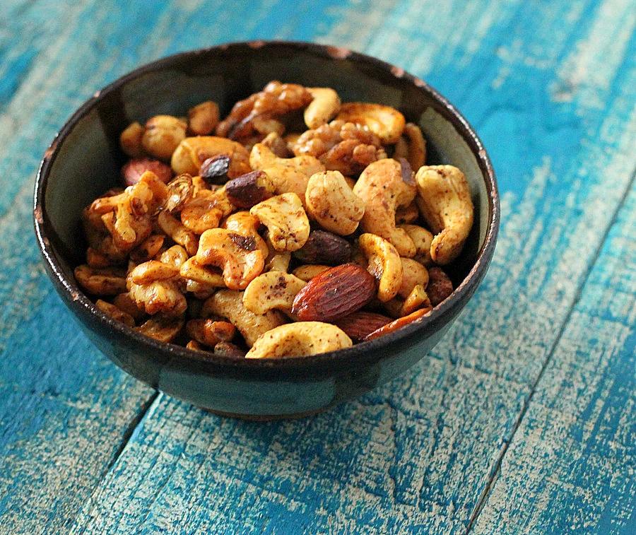 Chana Masala Spiced Roasted Nuts. vegan gluten-free snack!