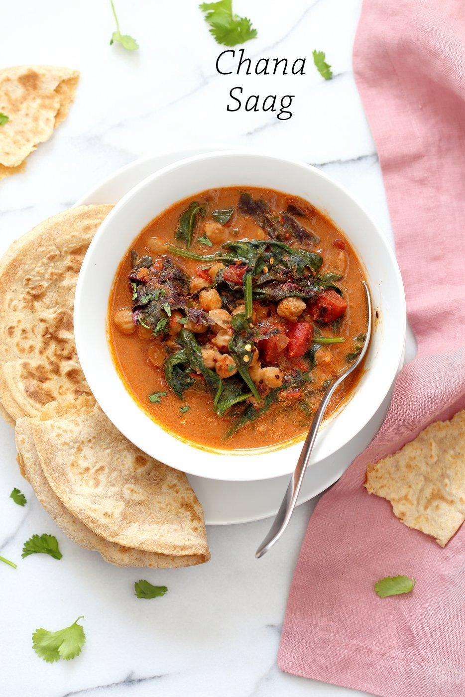 Instant Pot Chana Saag – Chickpea Spinach Curry