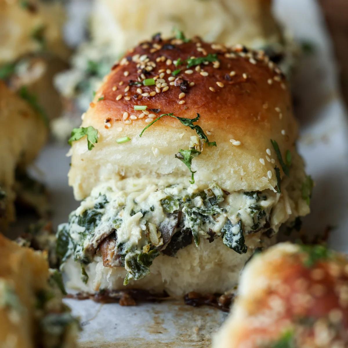 Cheesy Pull-Apart Mushroom Sliders