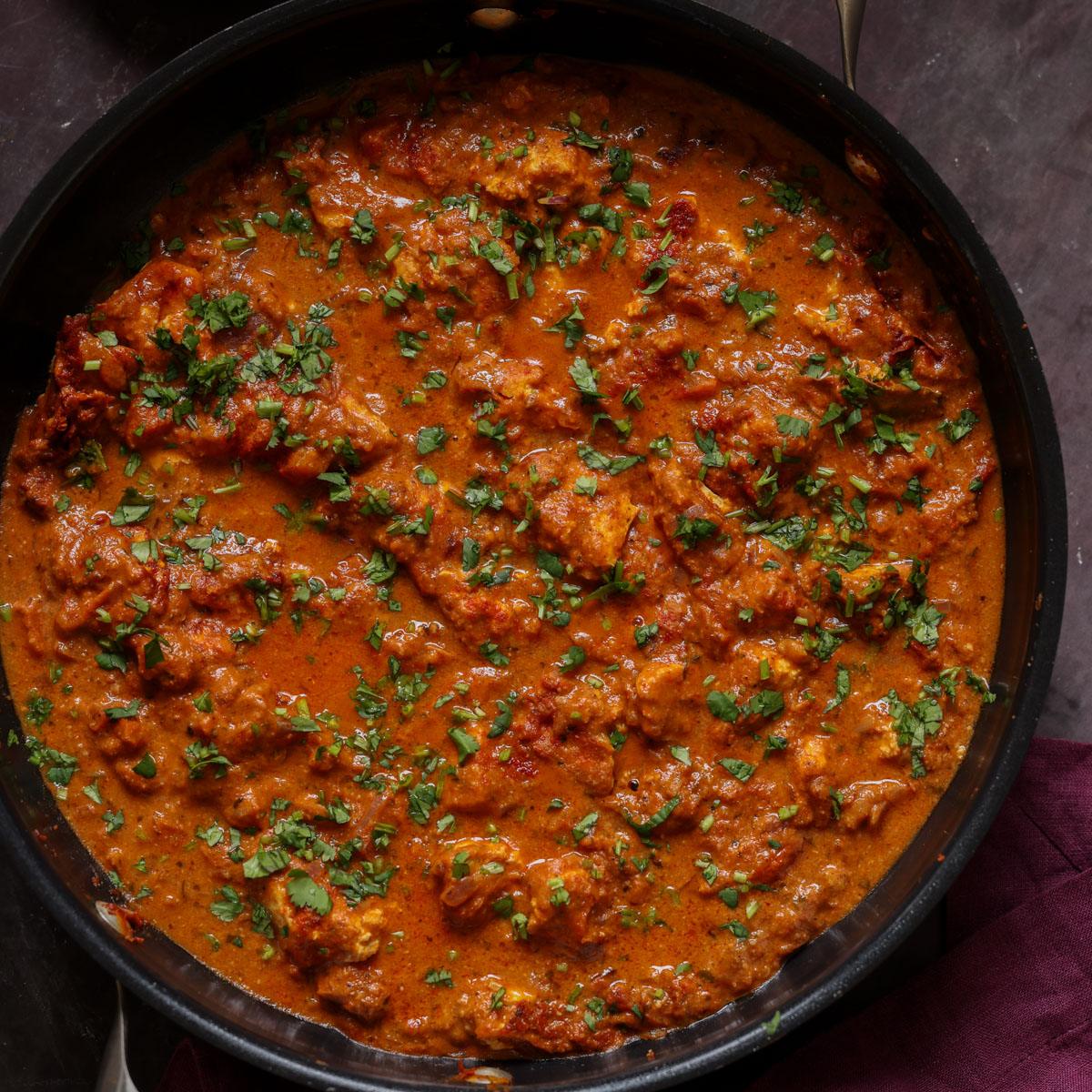 Chicken Angara (North Indian Smoky Creamy Chili Sauce with Tofu)