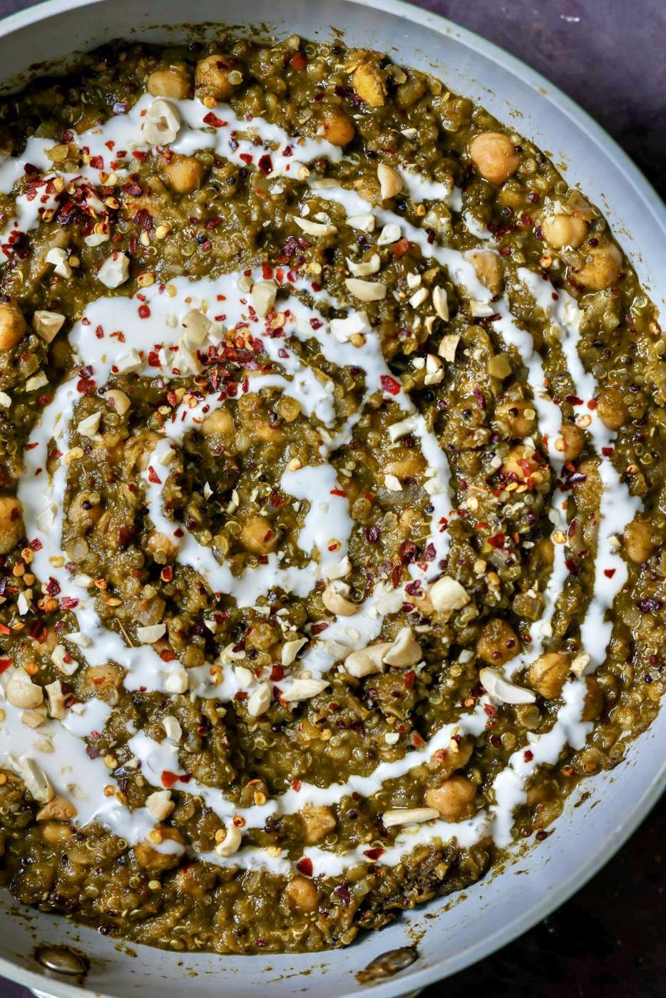 Chickpea Lentil Quinoa Spinach Stew