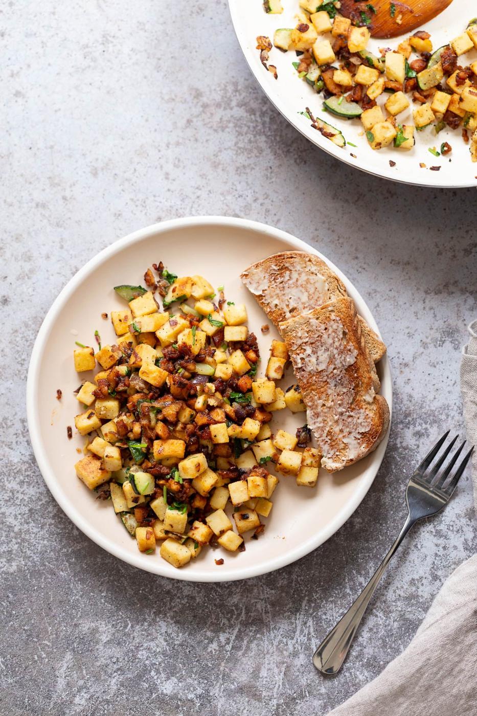 Chickpea Tofu Breakfast Scramble with Smoky Bits