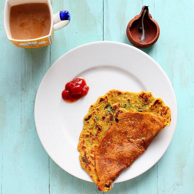 Besan Chilla /Puda (chickpea flour Omelette/pancake) and savory french toasts. vegan, glutenfree