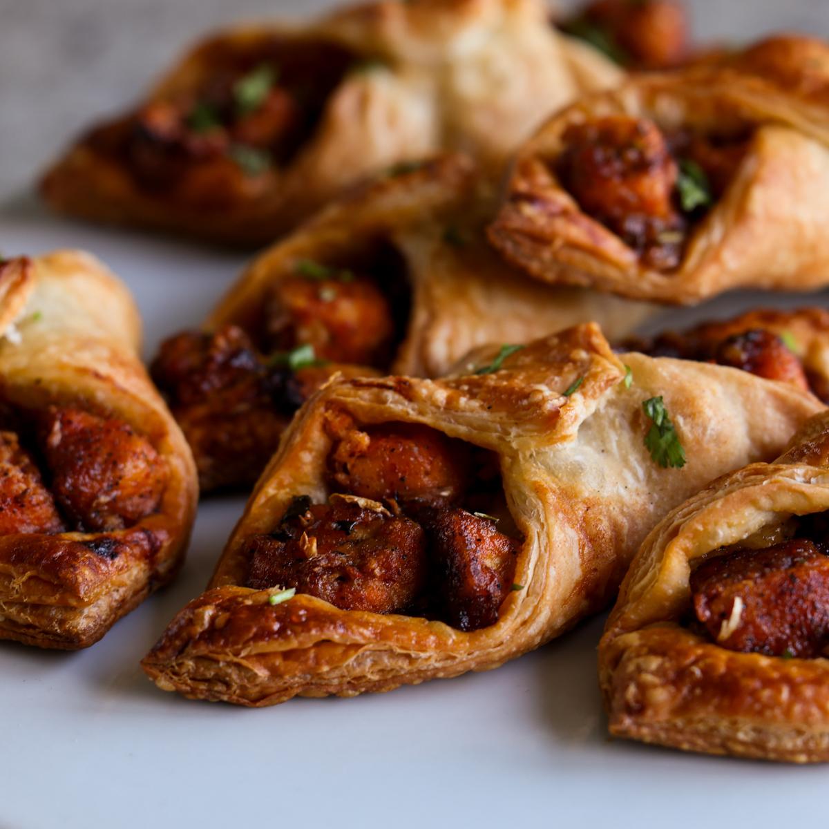Indo-Chinese Chilli Garlic Tofu Puff Pastry (nut-free)
