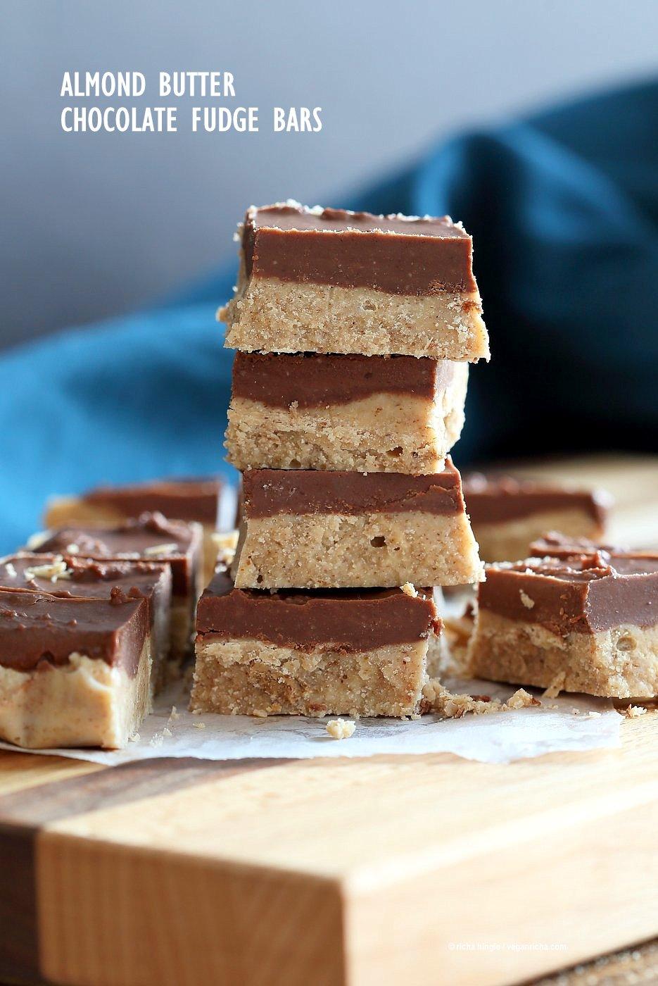 Chocolate Almond Butter Fudge Bars