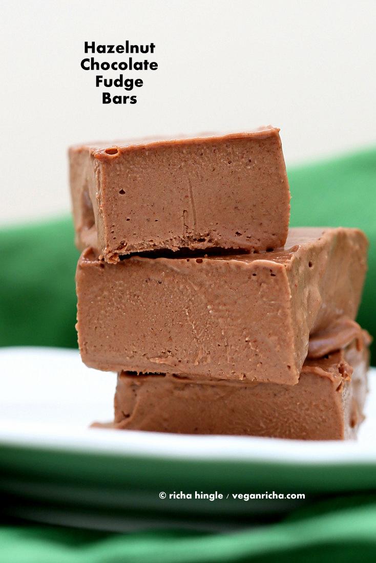 Chocolate Hazelnut Fudge Bars. Vegan Freezer Fudge Recipe