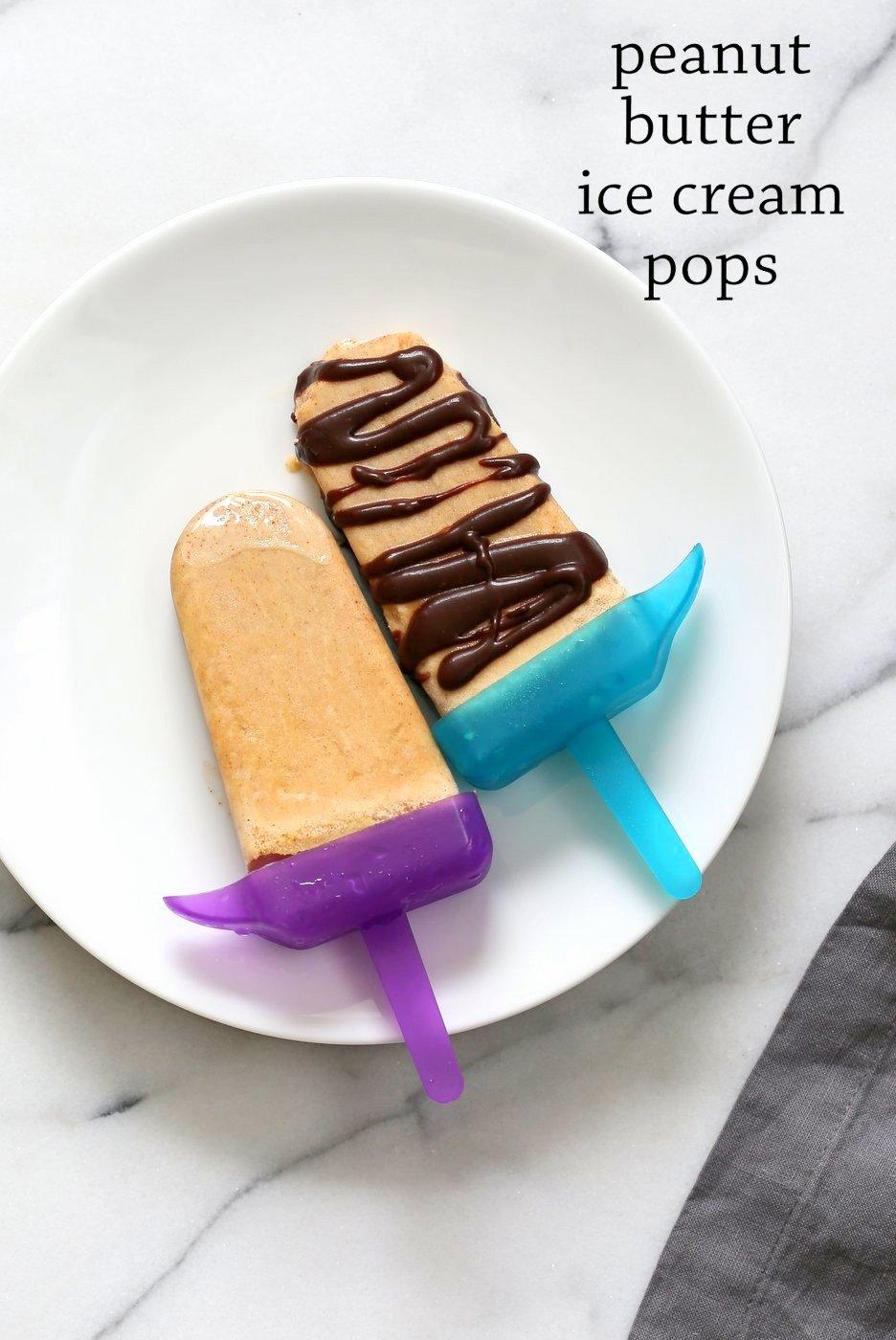 Chocolate Peanut Butter Ice Cream Popsicles