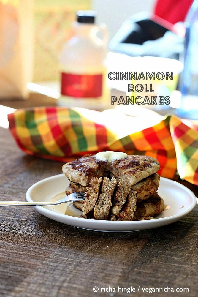 Vegan Cinnamon Roll Pancakes and Multi-grain Pancake Mix