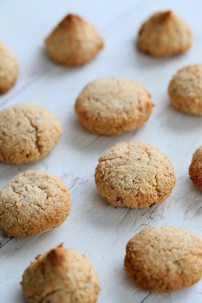 oven-fresh glutenfree vegan coconut macaroons on a baking sheet