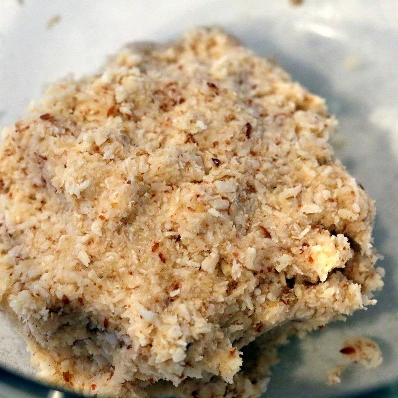 gluten-free coconut macaroons dough ready to be shaped into macaroons