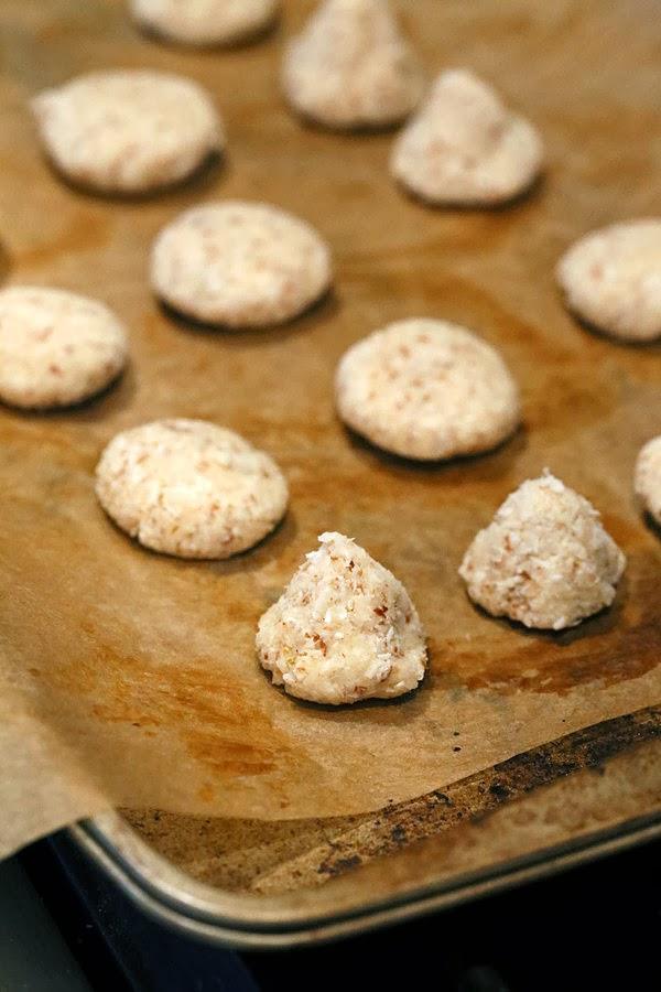vegan coconut macaroons on a baking sheet