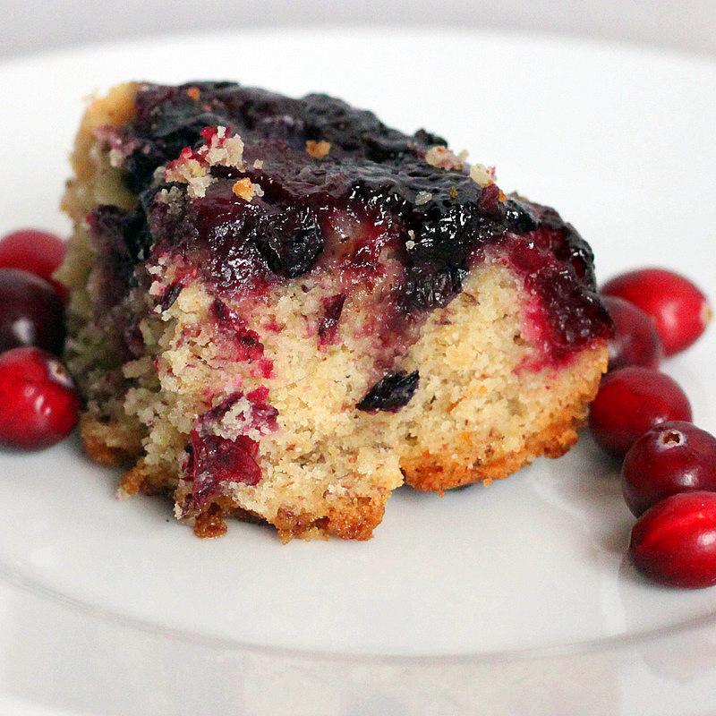 Cranberry Blueberry upside down cake! Vegan.