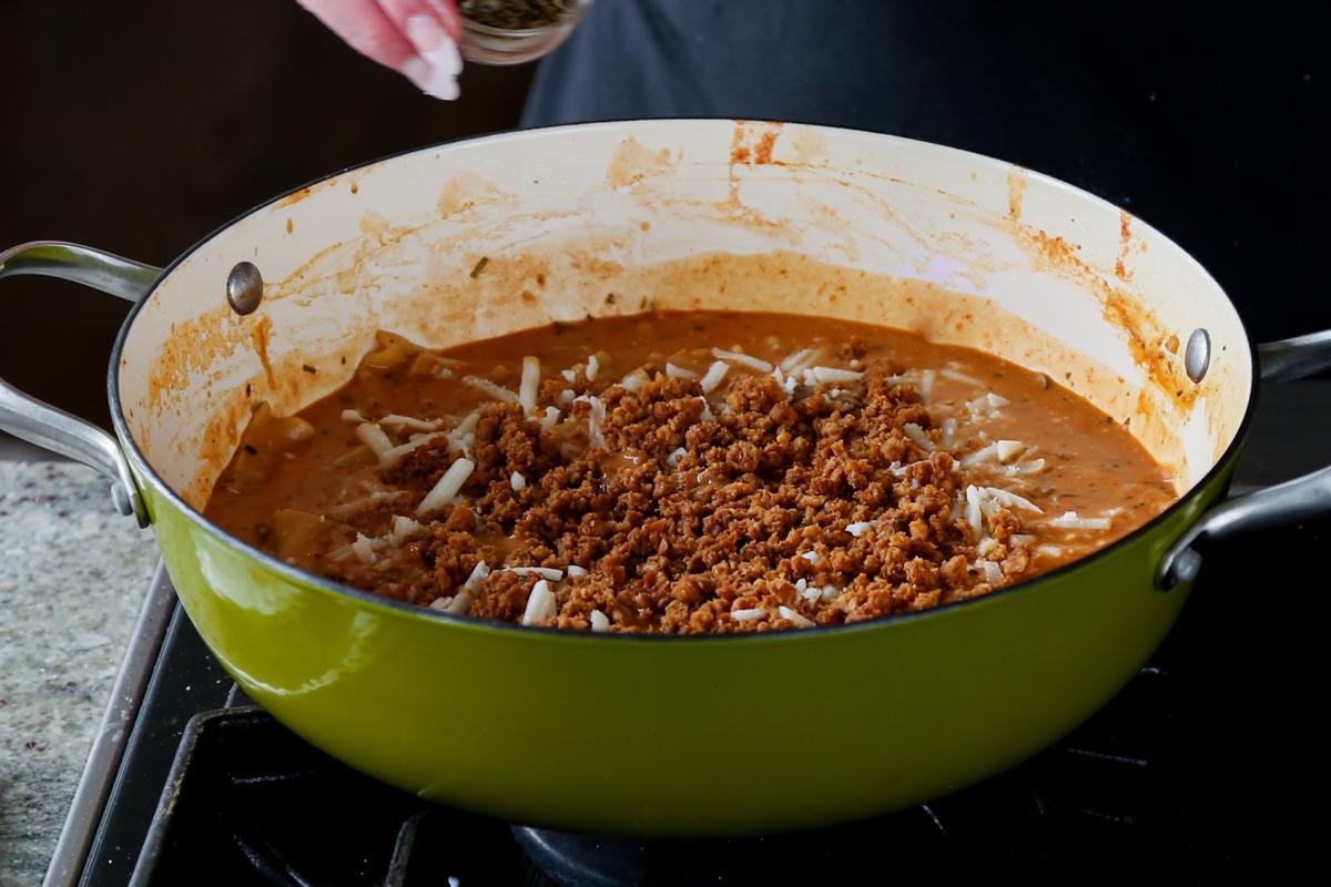 topping with veggie crumbles