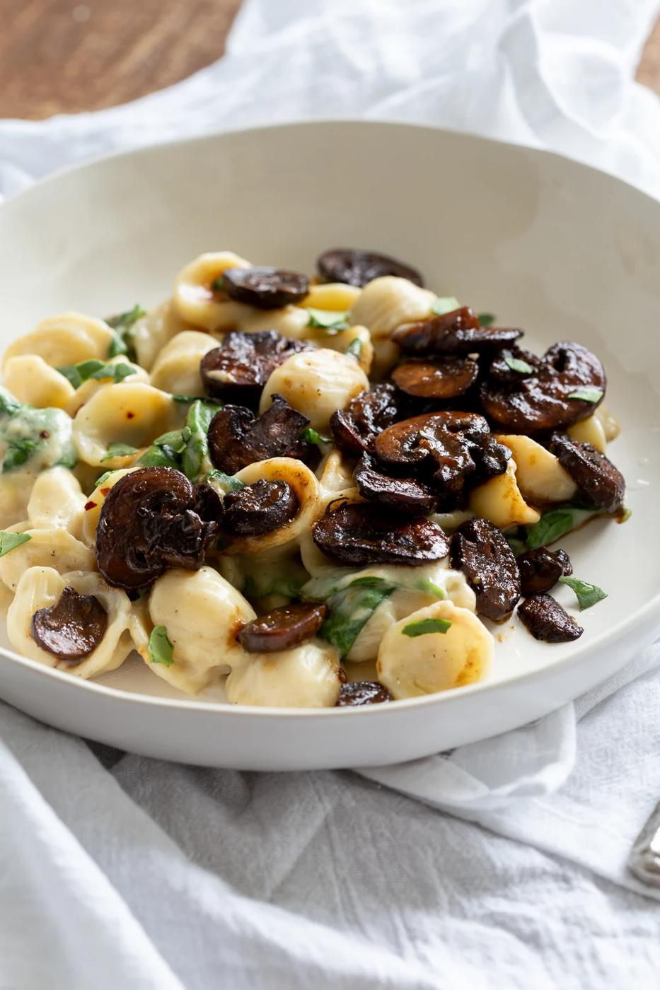 Creamy Mushroom Spinach Pasta