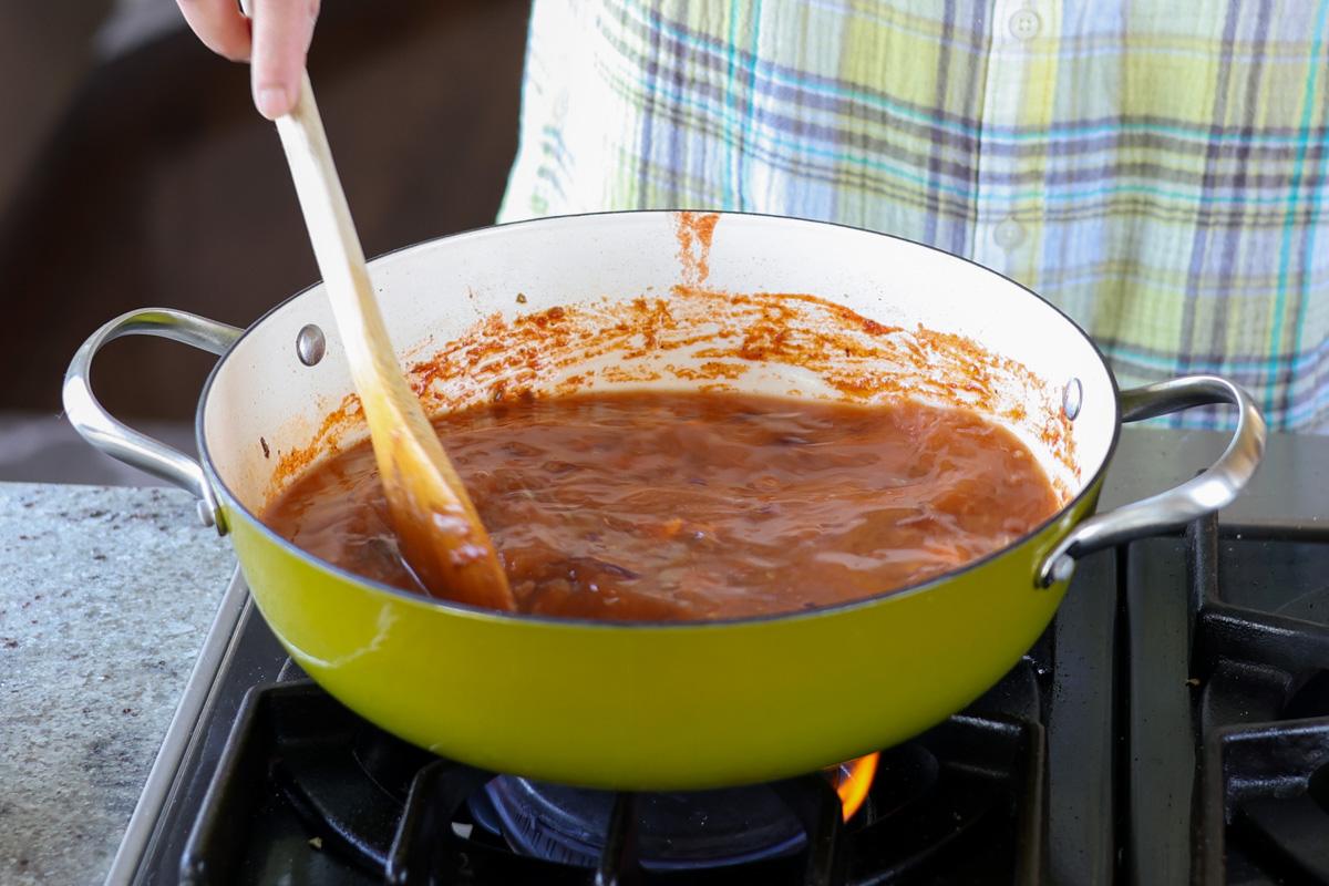stirring in the stock