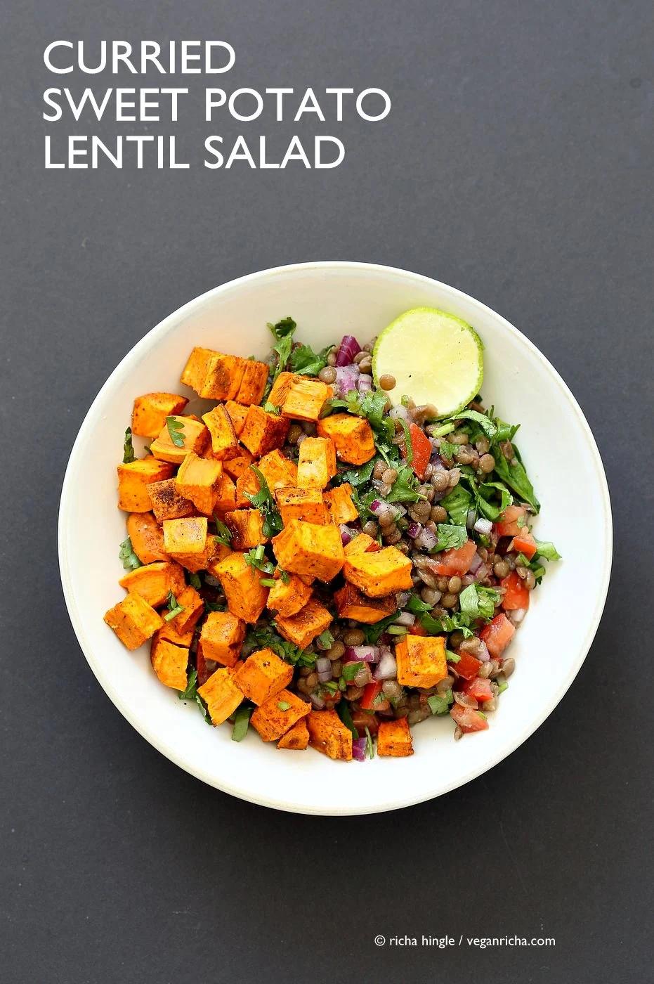 Curried Sweet Potato Lentil Salad