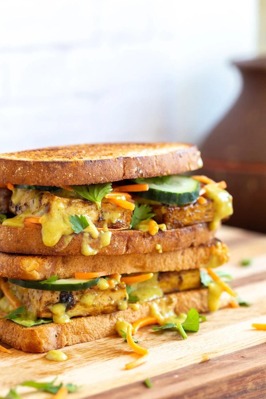 Curried Tofu Banh Mi Vegan Recipe