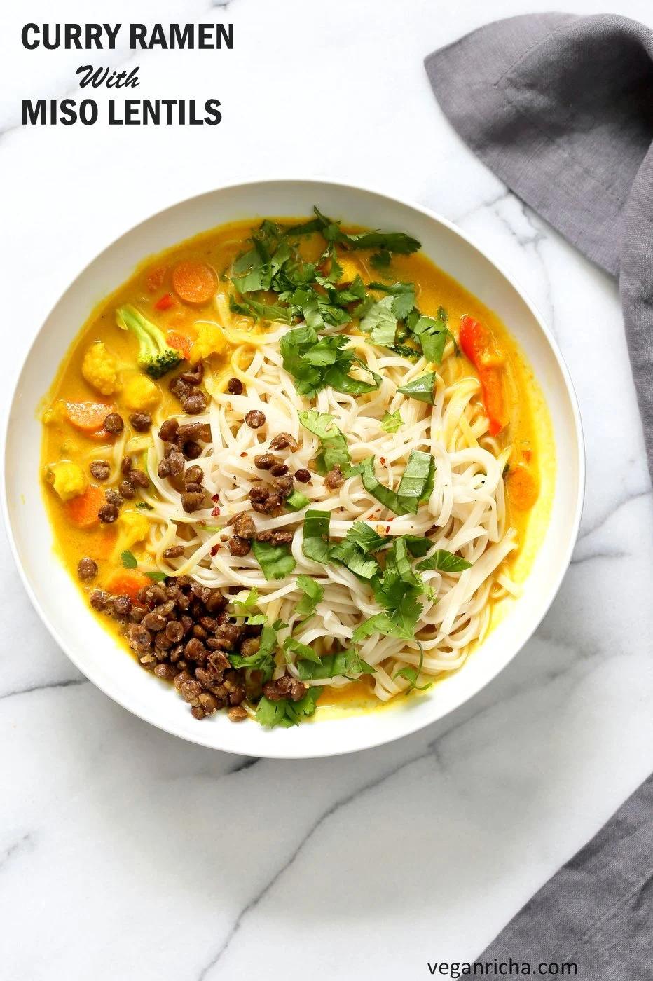 Curry Ramen with Miso Lentils