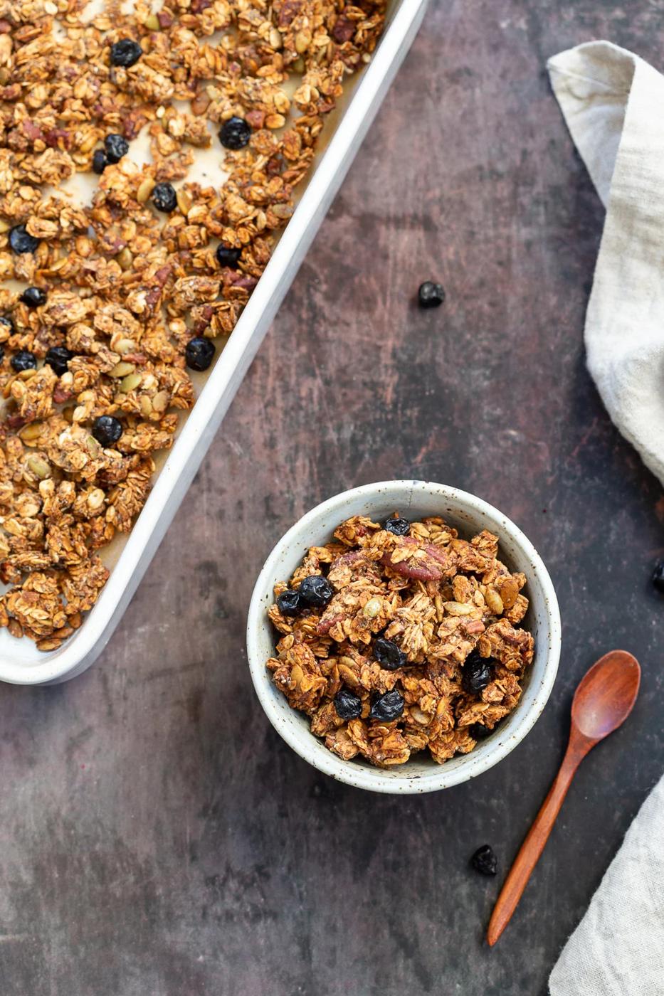 Vegan Date Caramel Maple Pecan Granola Gluten-free
