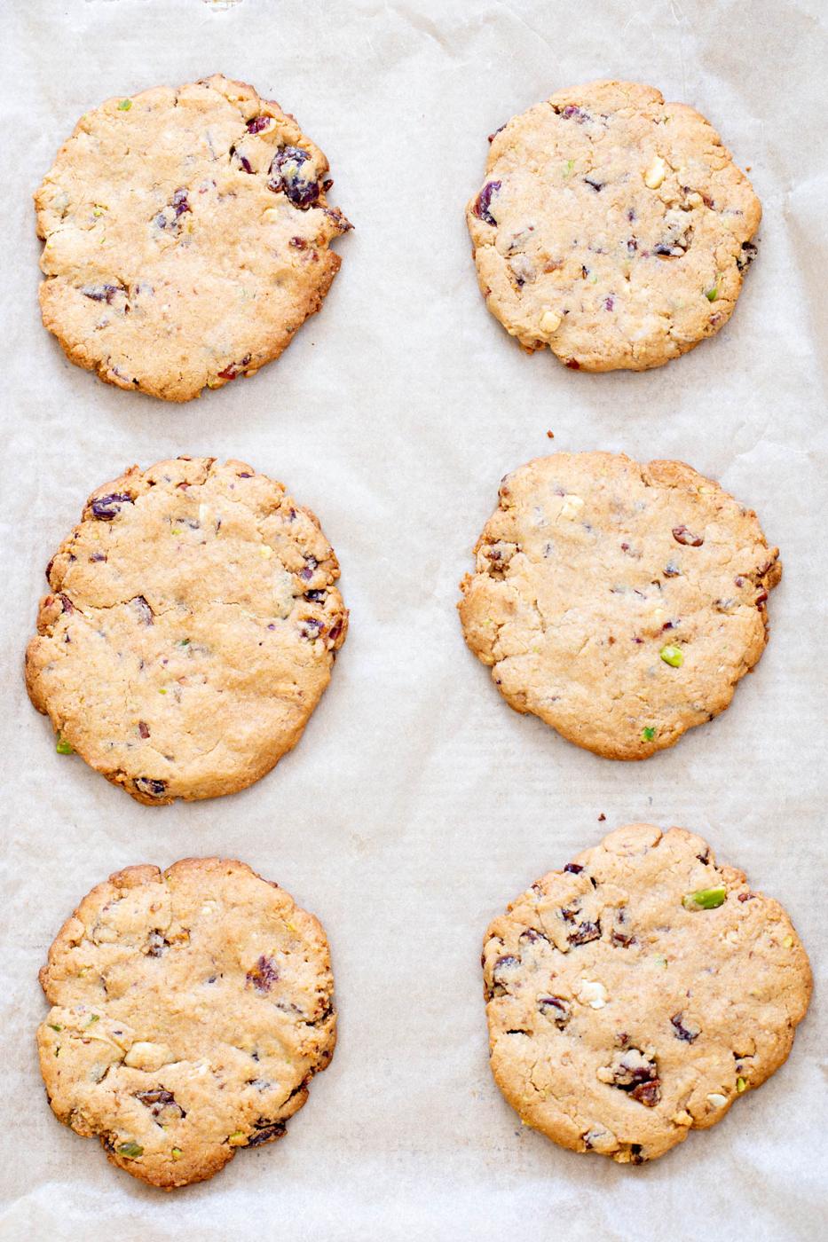 date nut cookies on a baking sheet