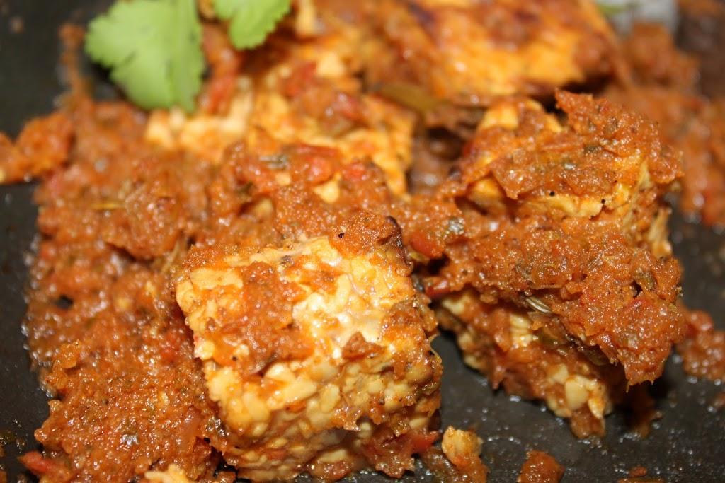 Dhania Fake Chicken! (Tempeh in Cilantro tomato Curry)
