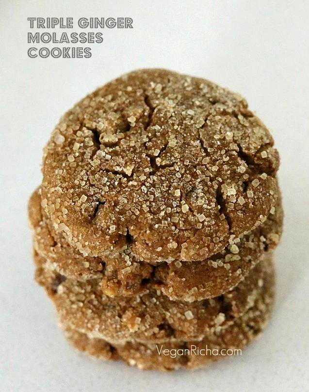 Vegan Triple Ginger Molasses Cookies