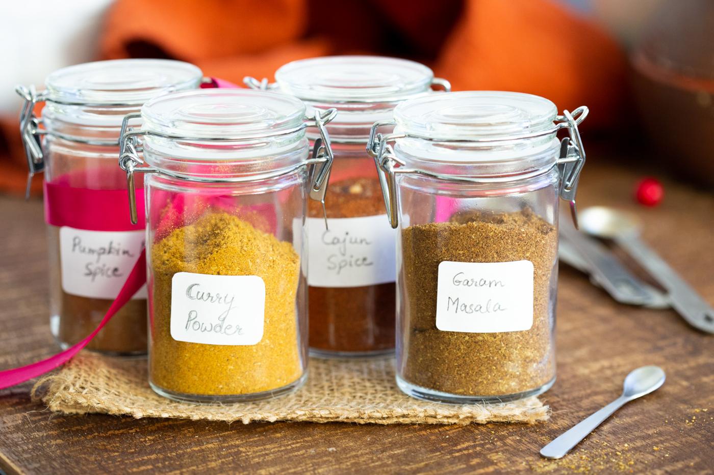 Homemade Spice Mixes for Gifts! Fresh spice blends take the meal from eh to wow. Gift these homemade mixes like garam masala, curry powder, cajun spice, pumpkin pie spice and more. Vegan Glutenfree Recipe