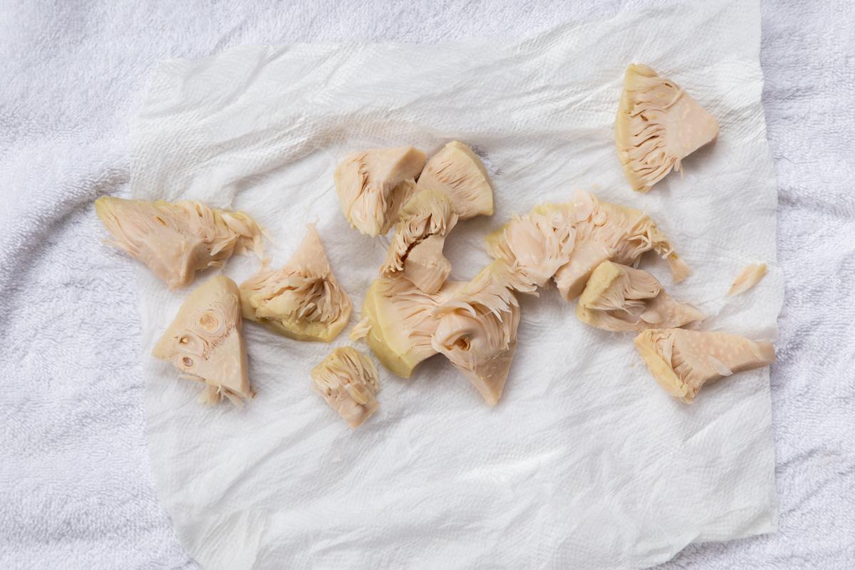 jackfruit on a sheet of paper towels