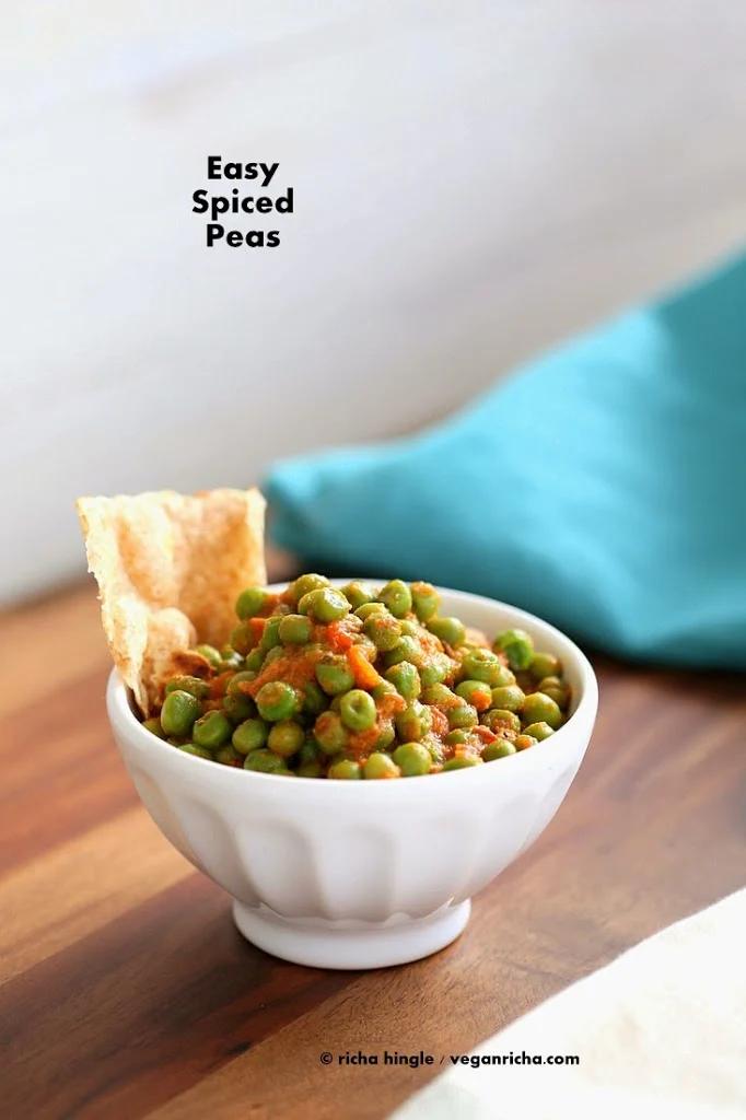 Easy Indian Spiced Peas with Tomato sauce. Vegan Glutenfree Recipe