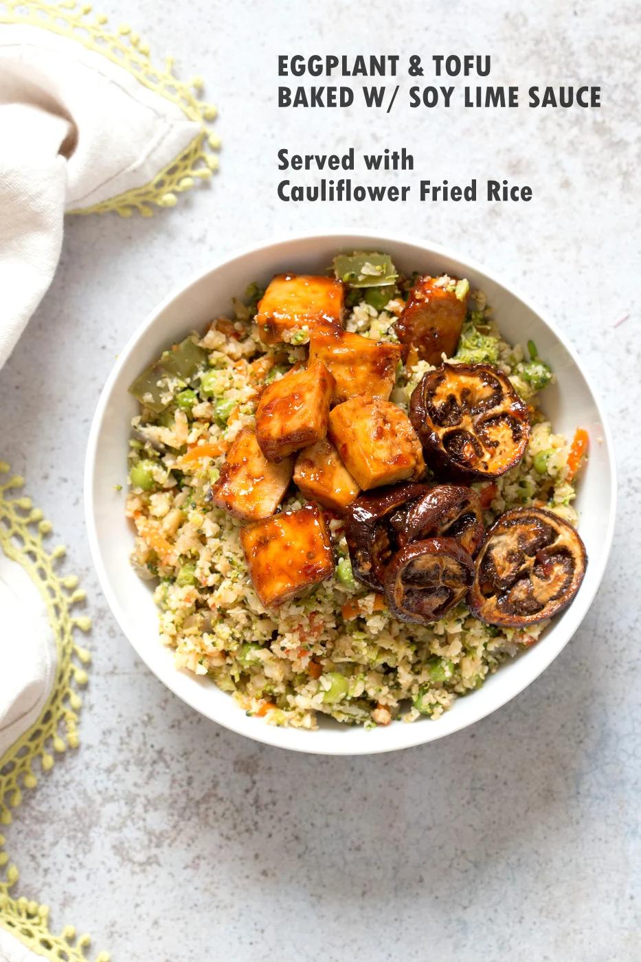 Eggplant & Tofu in Soy Lime Sauce – Baked Eggplant stir fry