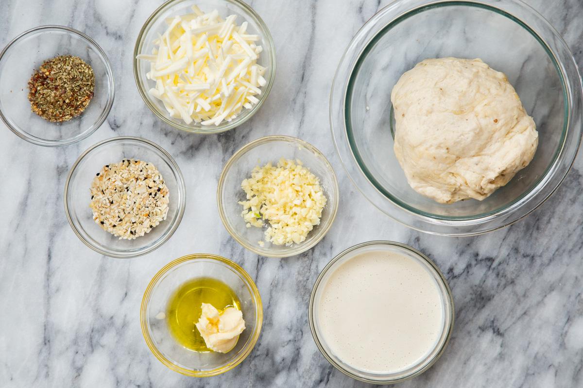 ingredients needed for making everything bagel cheese sticks