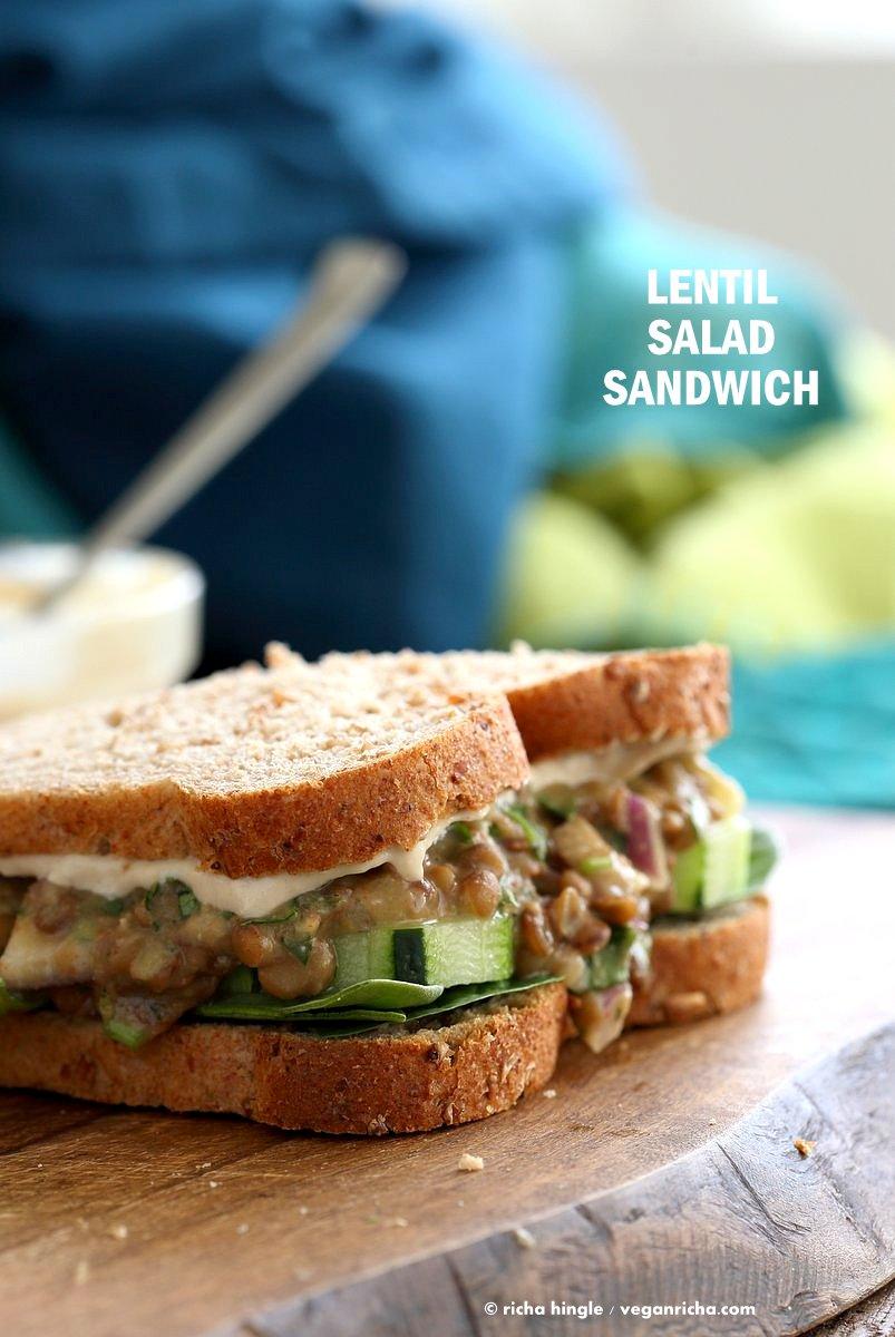 Falafel Spice Lentil Salad Sandwich