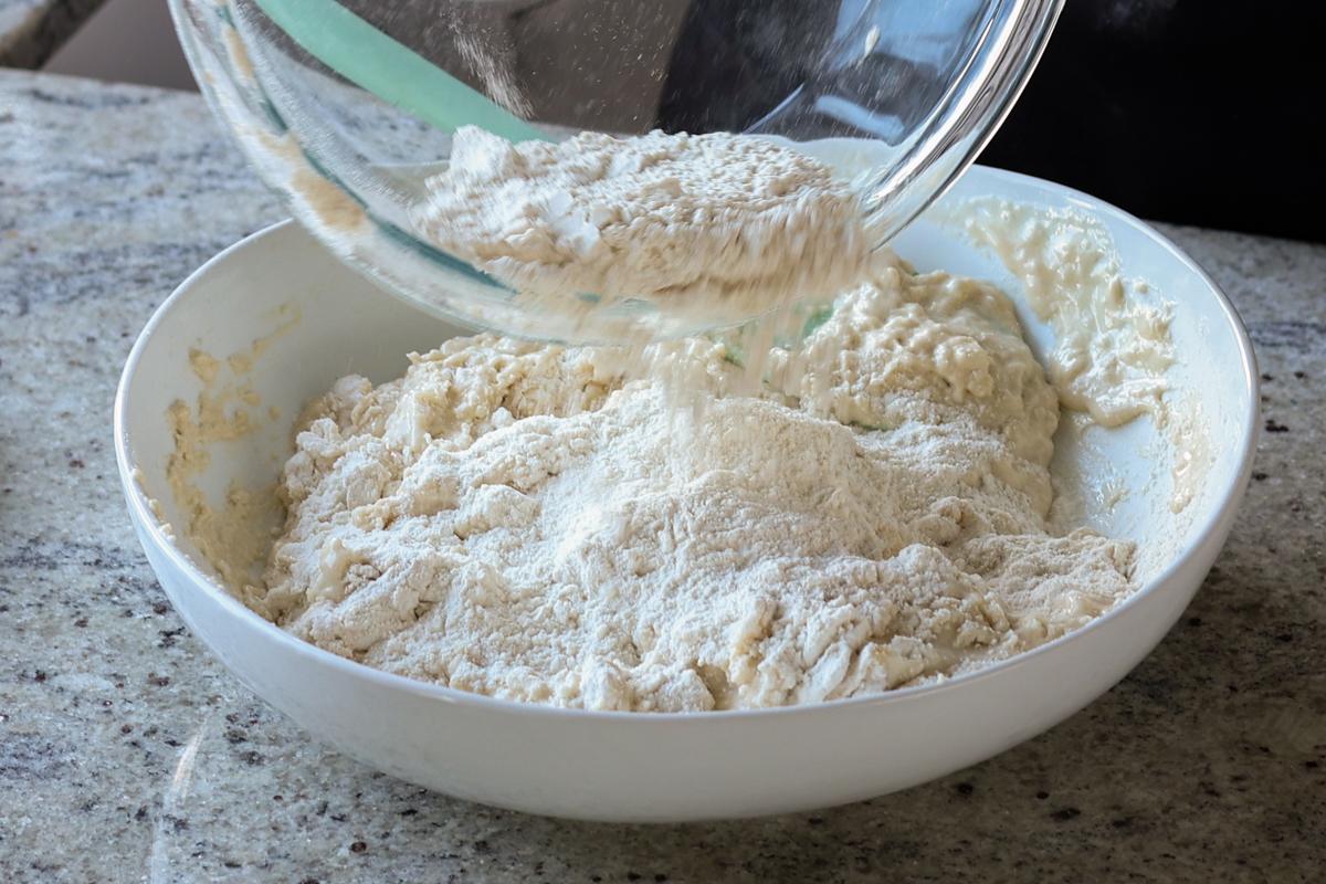 adding more flour to the mixture