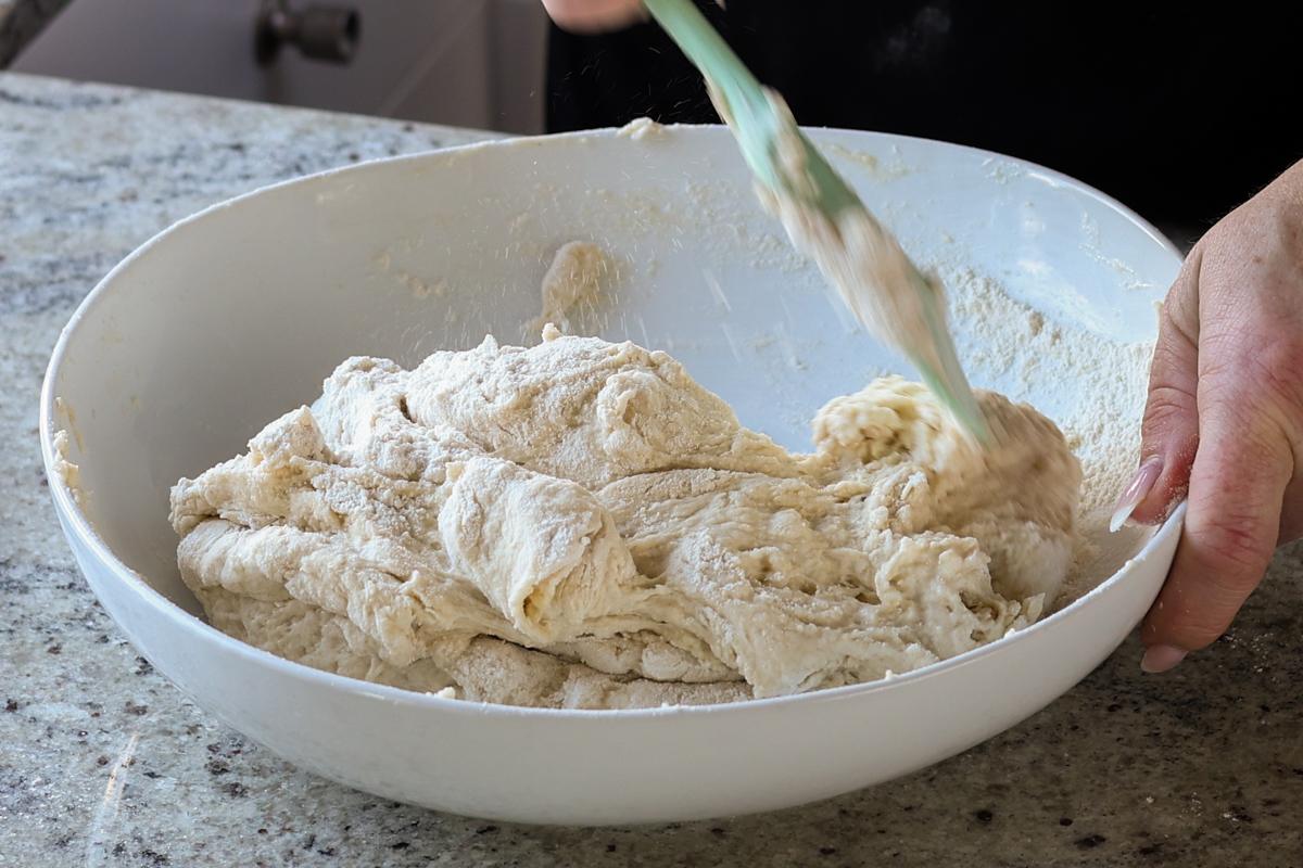 mixing the dough