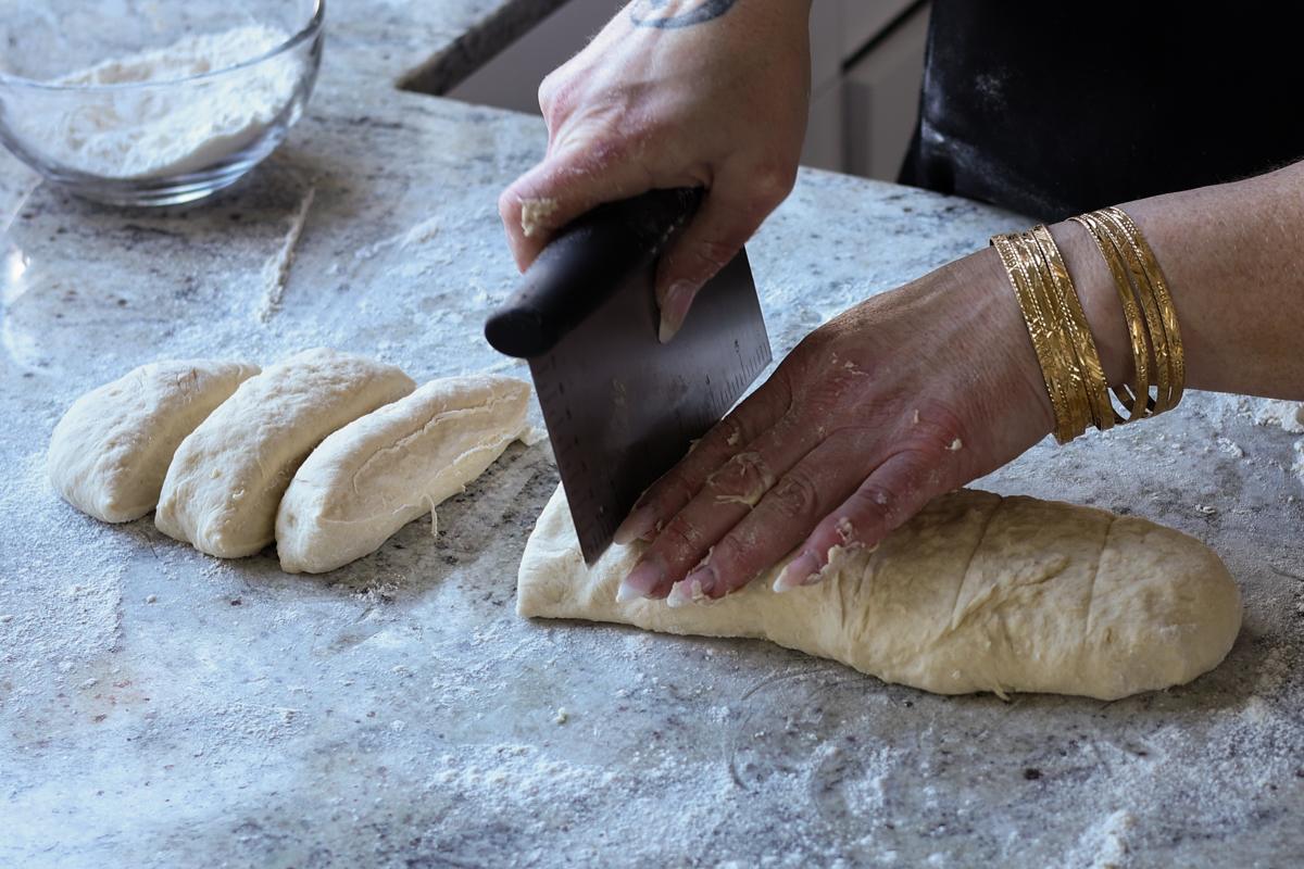 cutting the dough