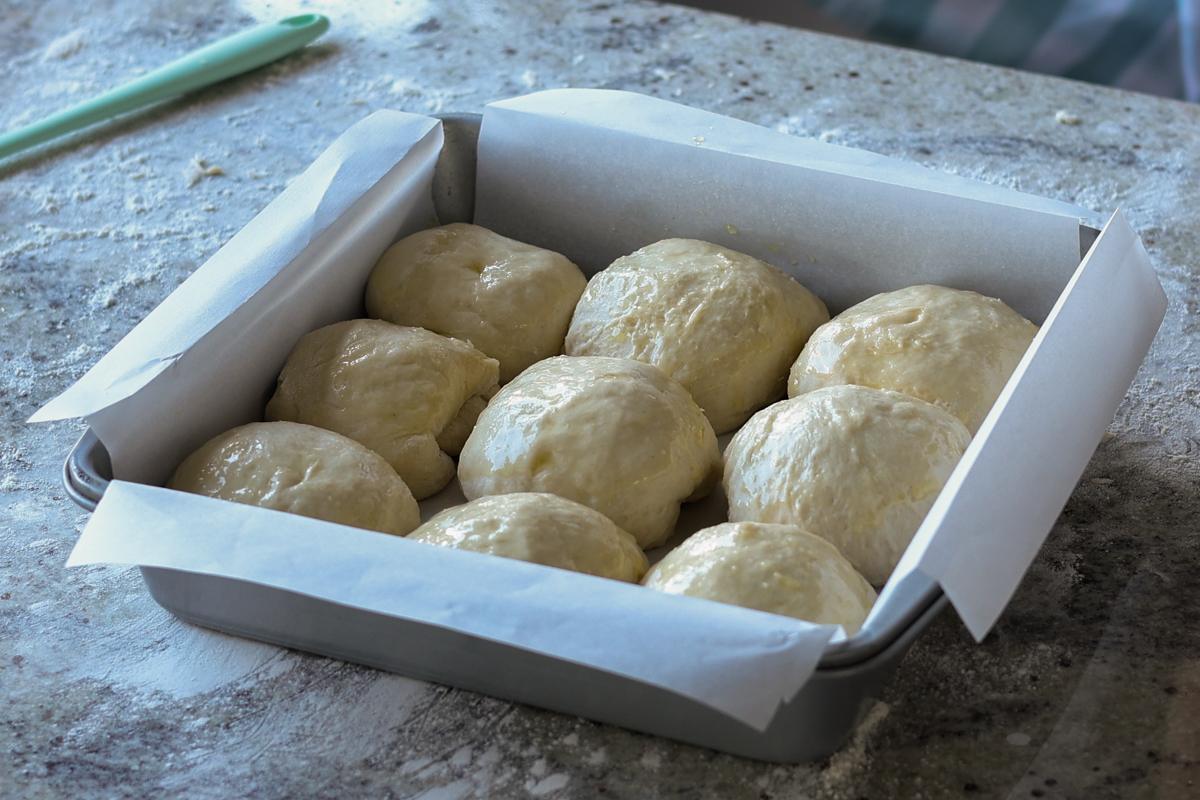 dinner rolls after rising
