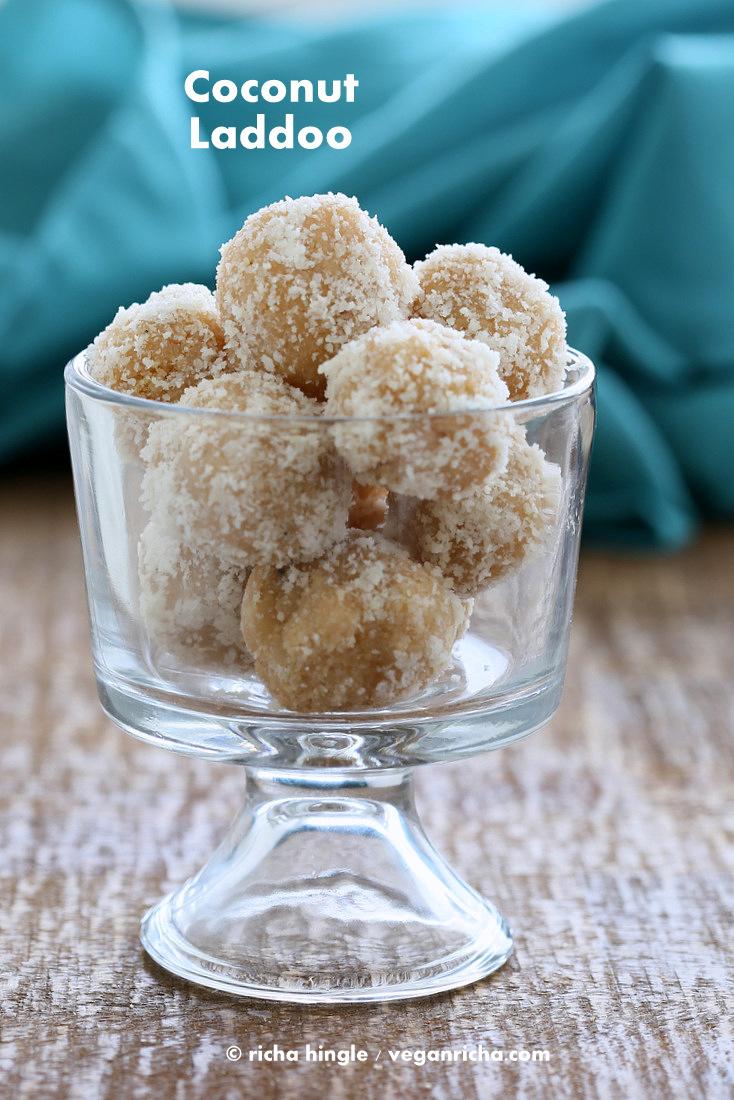 Fudgy Coconut Ladoo. Vegan Indian Dessert Recipe