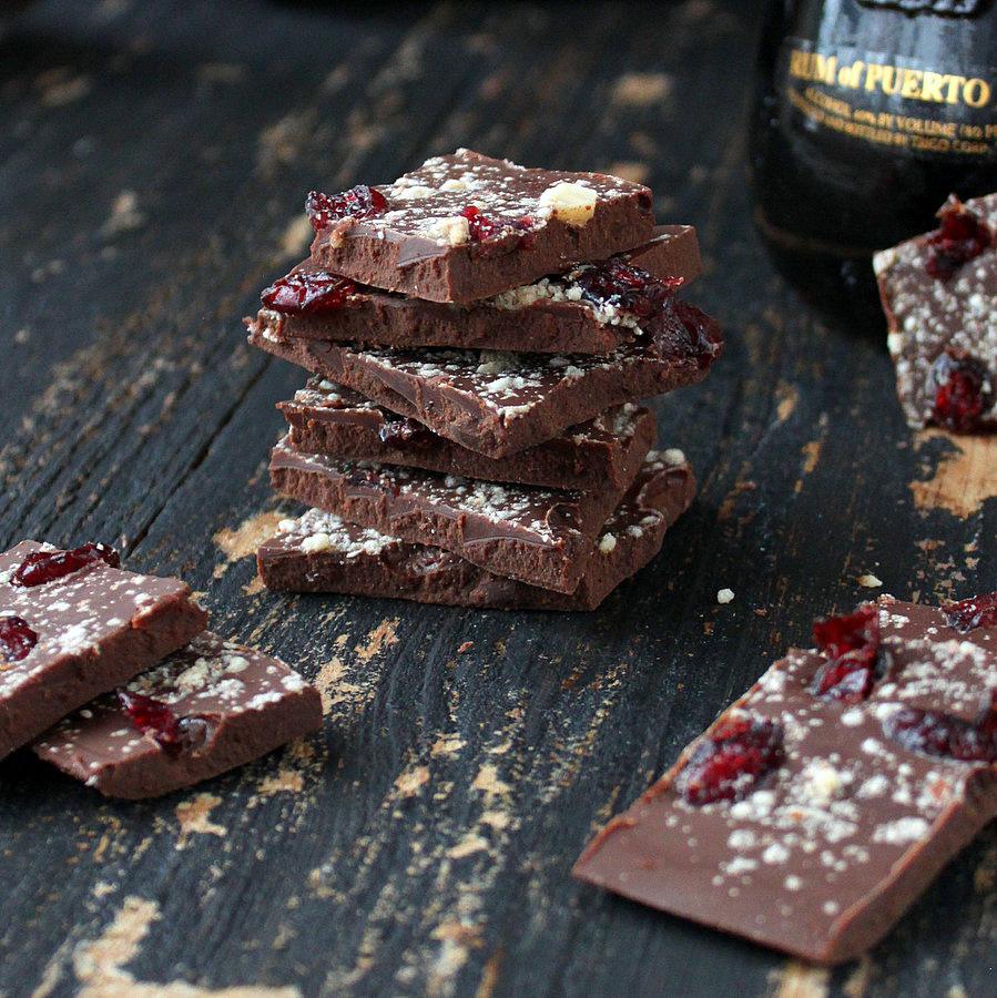 Pitzn: Fudgy Chocolate Bark with Cranberries