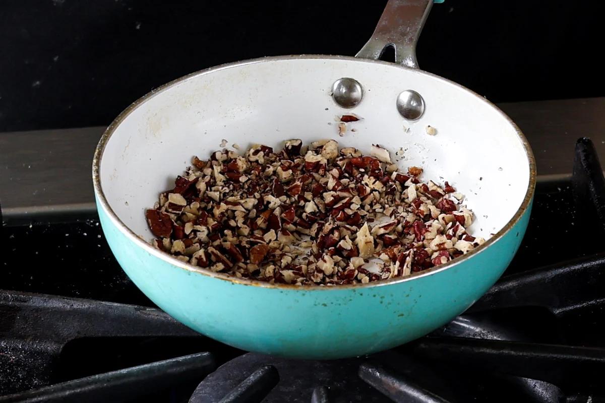 toasting pecans in the pan