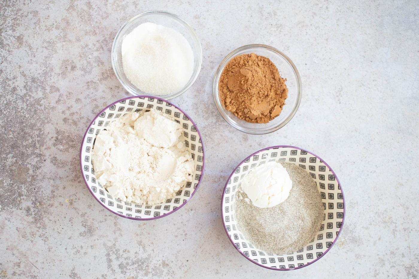 dry ingredients used for making buckwheat waffles