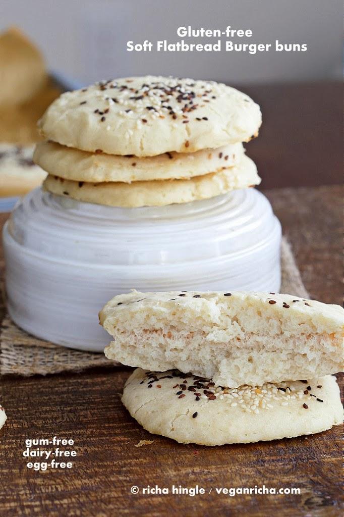 Gluten-free Flat-bread Burger buns. Vegan Gumfree Recipe