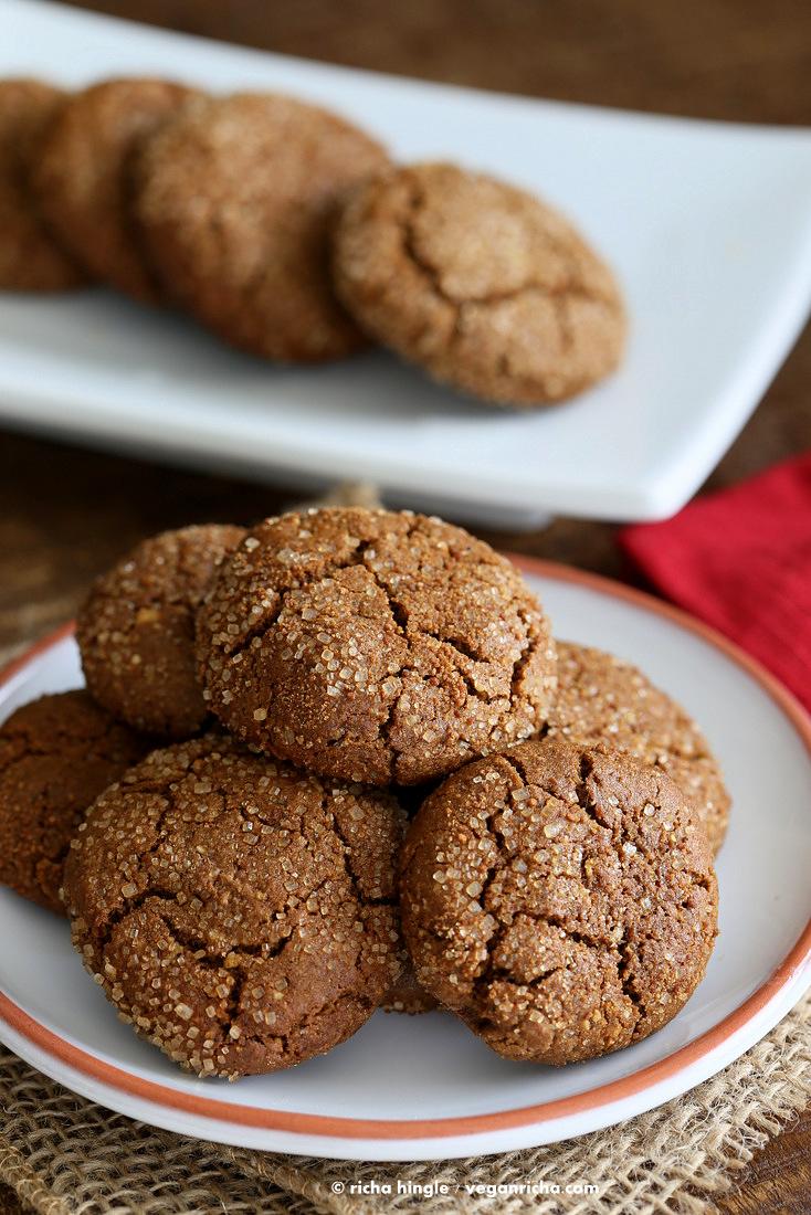 Gluten free Ginger Molasses Crinkle Cookies | Pitzn