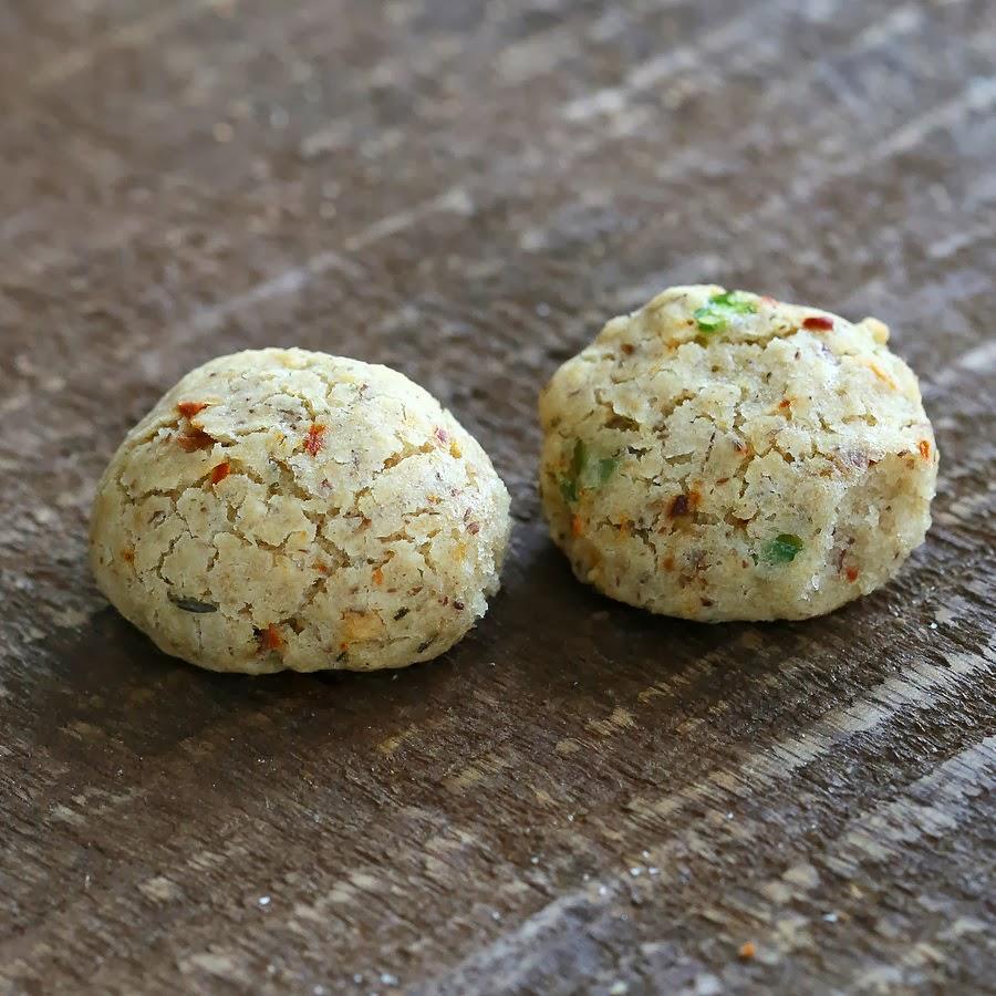 Gluten free Biscuits with vegan pepper jack and jalapeno on a wooden table