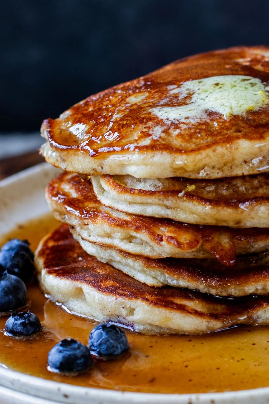 Gluten-Free Lemon Blueberry Pancakes (grain-free, vegan, 1 bowl)