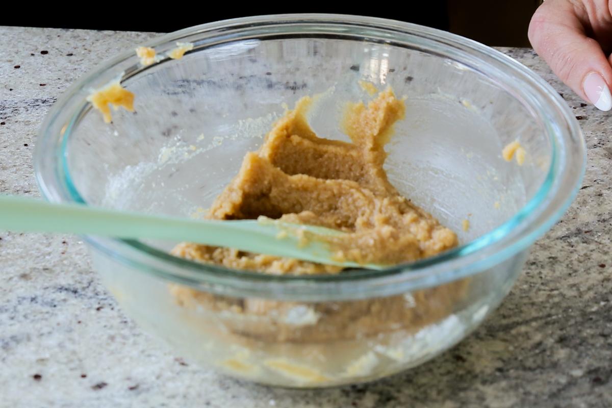 almond flour cookie dough, all mixed together