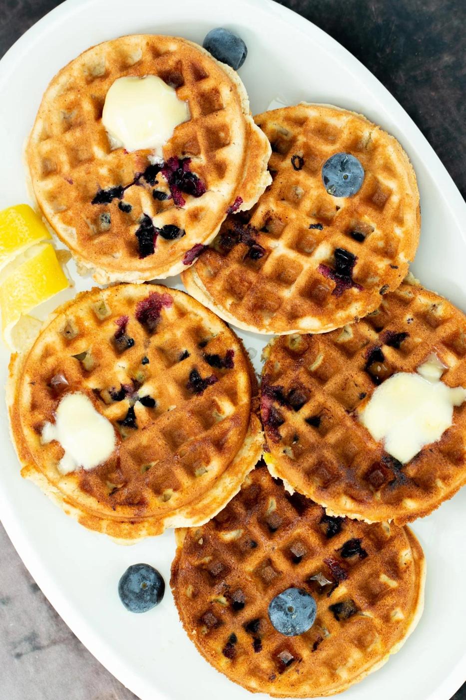 Glutenfree Lemon Blueberry Waffles